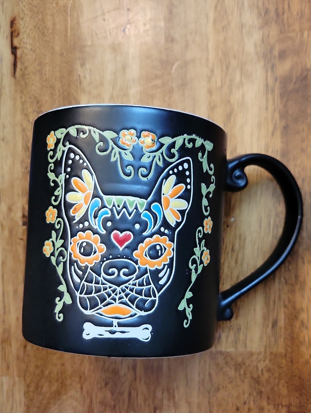 Eli & Ana Oversized Day of the Dead Boston Terrier Dog Design Mug